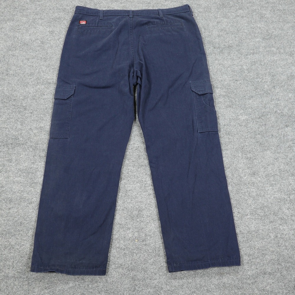 Wrangler Cargo Pants Mens 38x30 Navy Blue Workwear Straight Leg Multi Pocket - Picture 2 of 10